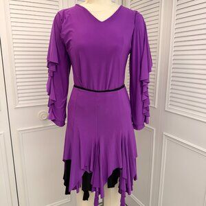 Rare Dance America Sz. L Reversible  Purple & Black Outfit for Latin &